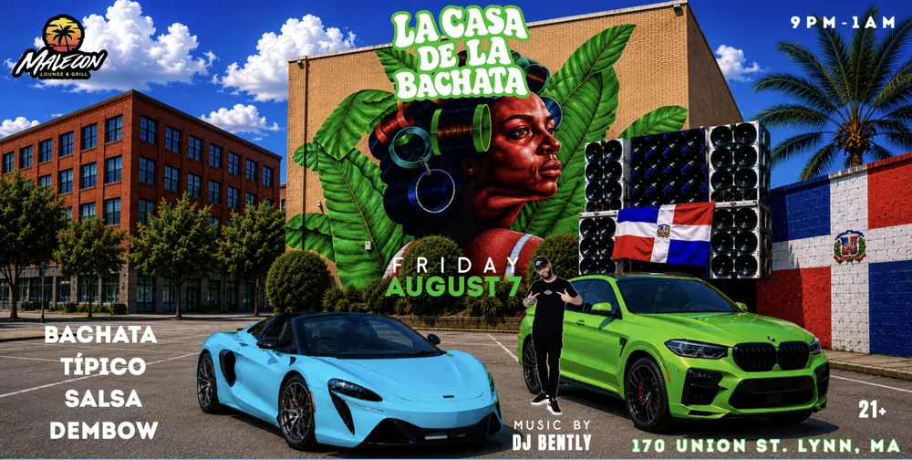 La Casa de la Bachata flyer for Lynn, MA, Aug 7