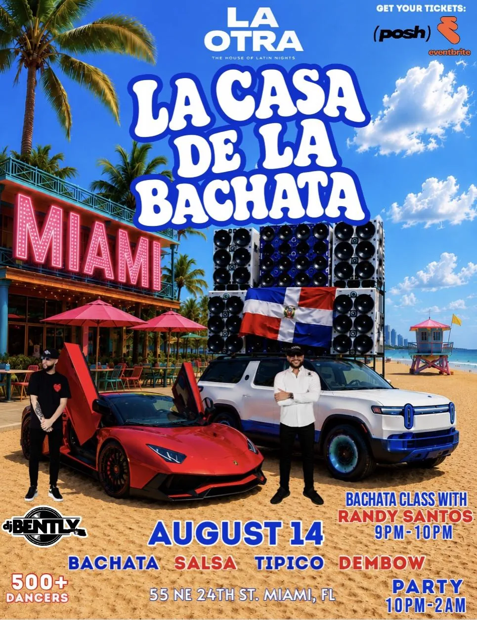 La Casa de la Bachata flyer for Miami, FL, Aug 14