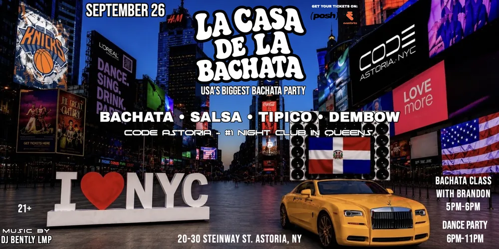 La Casa de la Bachata flyer for Queens, NY, Sep 26