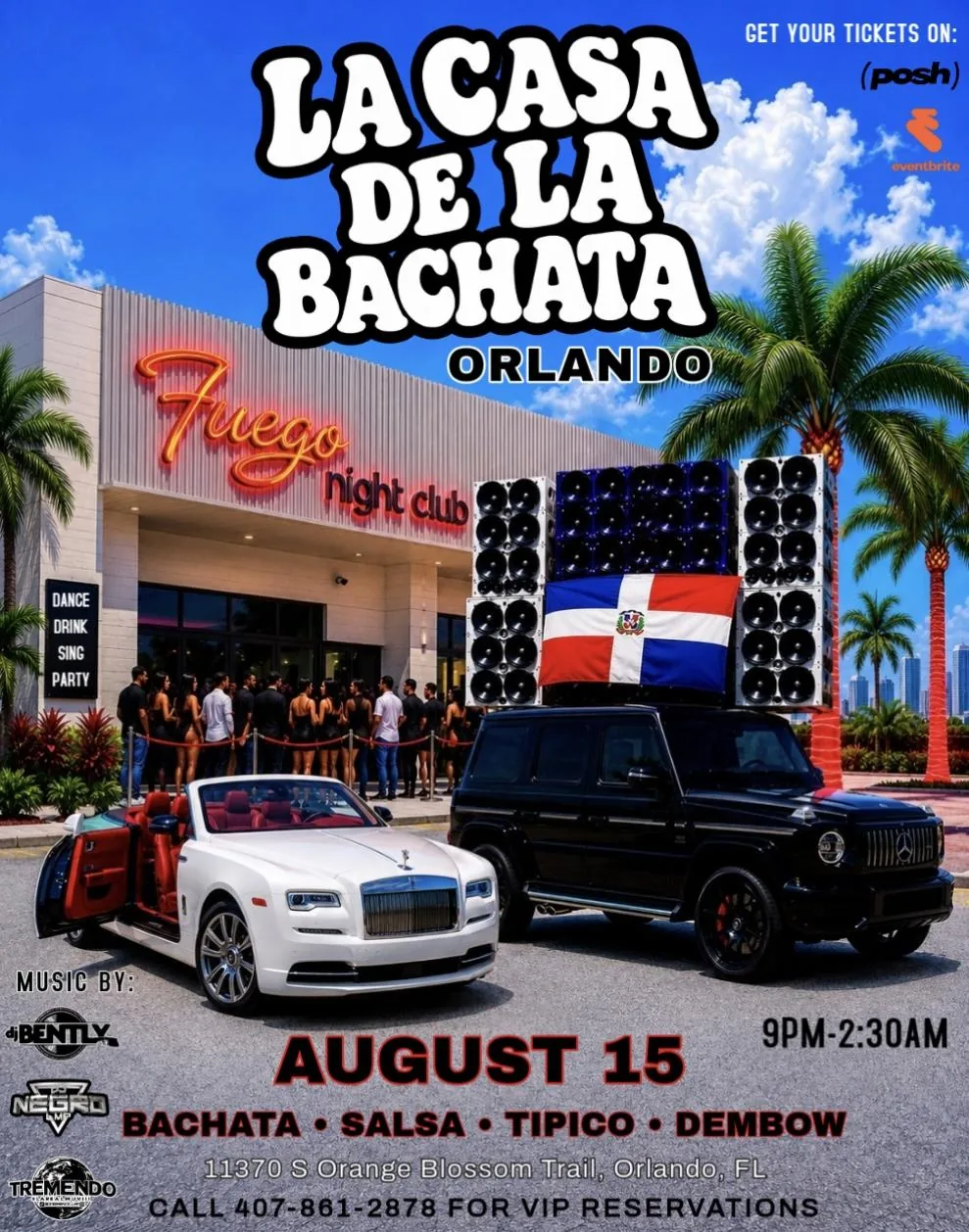 La Casa de la Bachata flyer for Orlando, FL, Aug 15